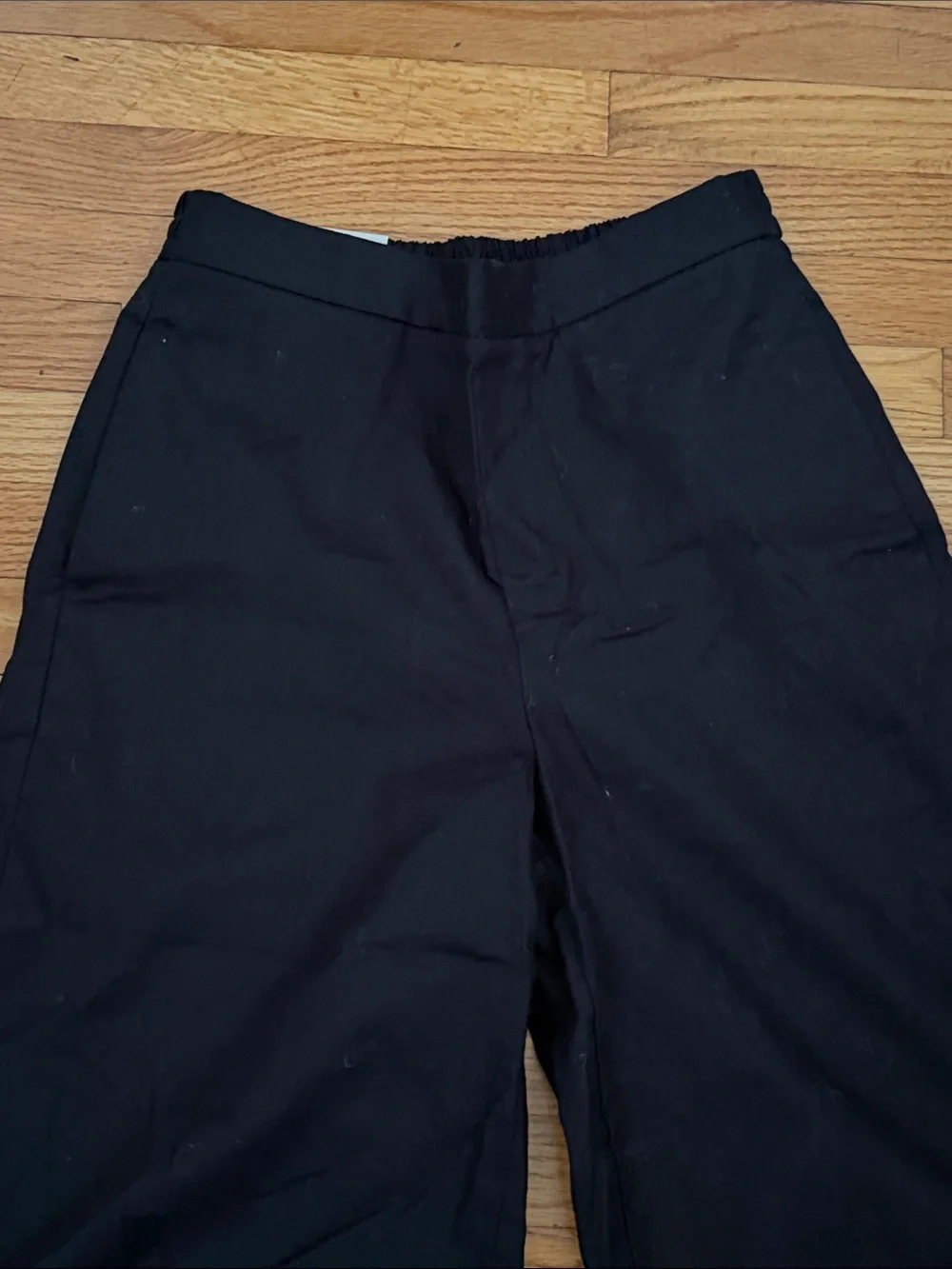 BANANA REPUBLIC, Black Wide-Leg Linen Blend Pants